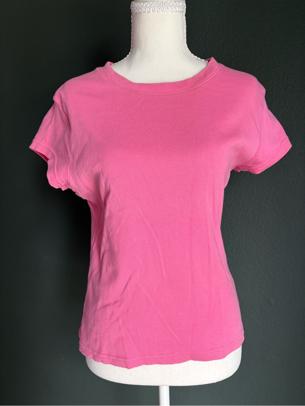 Vintage Basic Editions Pink 100% Cotton Crew Neck T-Shirt Size Large